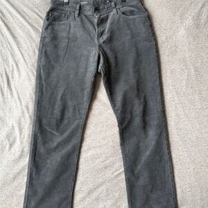 Ag Adriano Goldschmied Gray Corduroy Straight Leg Pants